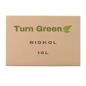 biokol 10L i kartong med logga för Turn Green