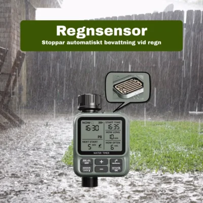Bevattningsdator med regnsensor