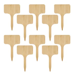 vaxtskylt 10-pack – Inomhus. Produktbild som visar tio bambuskyltar uppstallda. Perfekt for att markera olika vaxter i rabatten eller i kryd